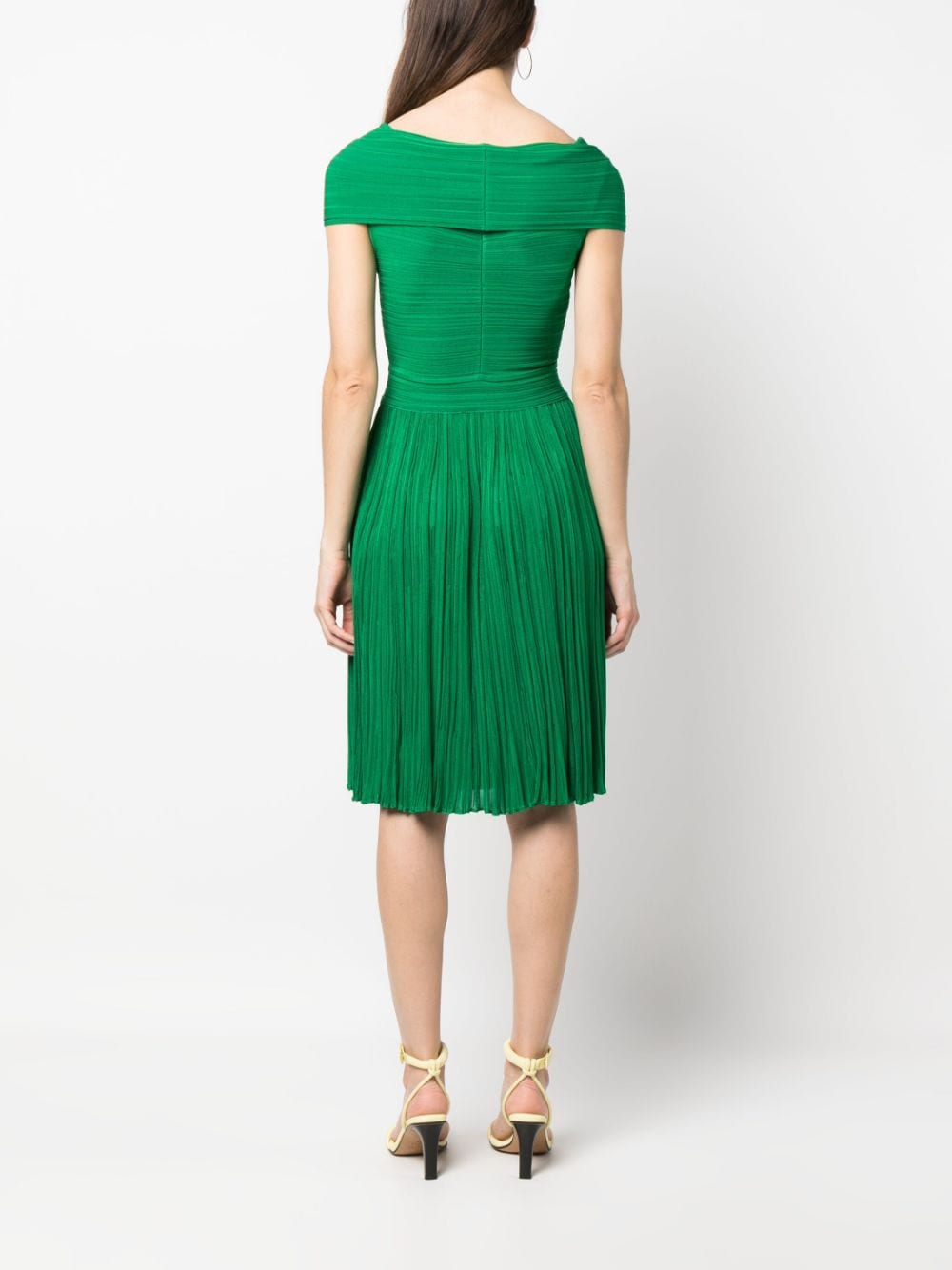 Shop Antonino Valenti Twist-detail Flared Dress In Green