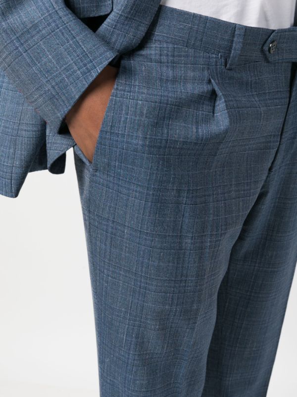 Isaia plaid-check single-breasted suit - Grey