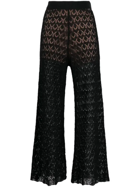 LIU JO open-knit flared cropped trousers