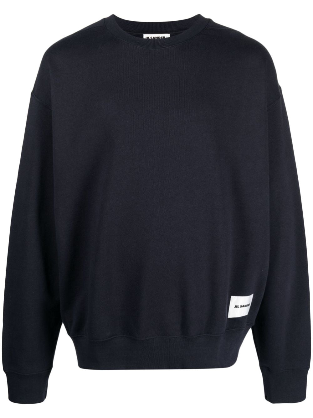 Shop Jil Sander Logo-patch Cotton Sweatshirt In Blue