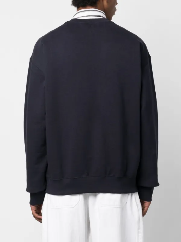 Jil Sander logo-patch Cotton Sweatshirt | Blue | FARFETCH AE