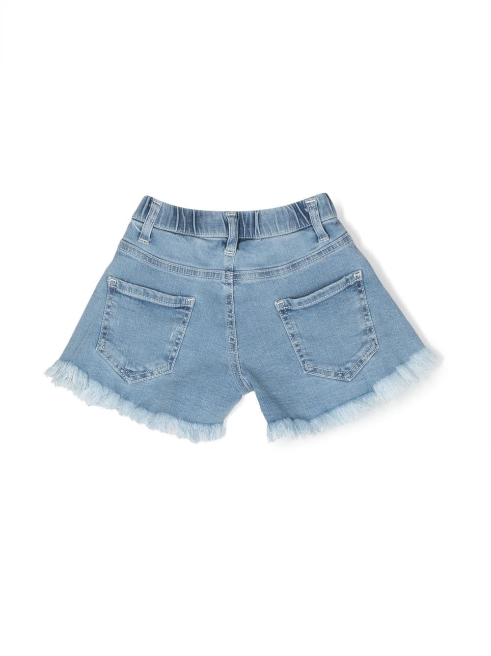 Miss Grant Kids Spijkershorts met franje afwerking - Blauw