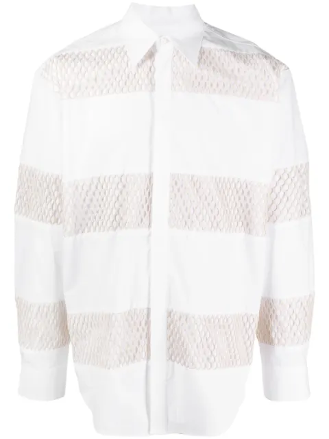 MSGM striped organic-cotton shirt