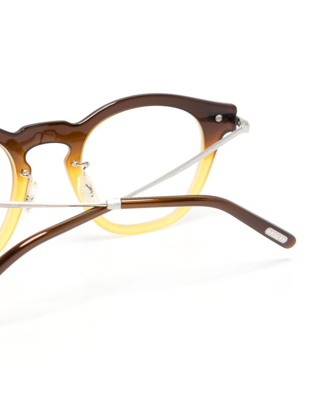 Shop Oliver Peoples Gradient-effect Round-frame Glasses In Braun