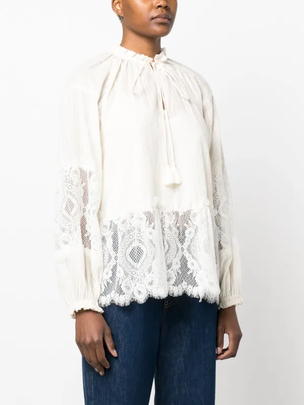 white lace cotton blouse