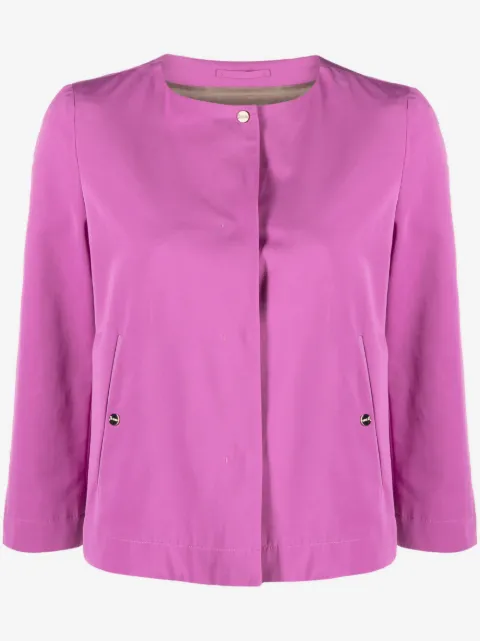 Herno collarless cropped-sleeve jacket