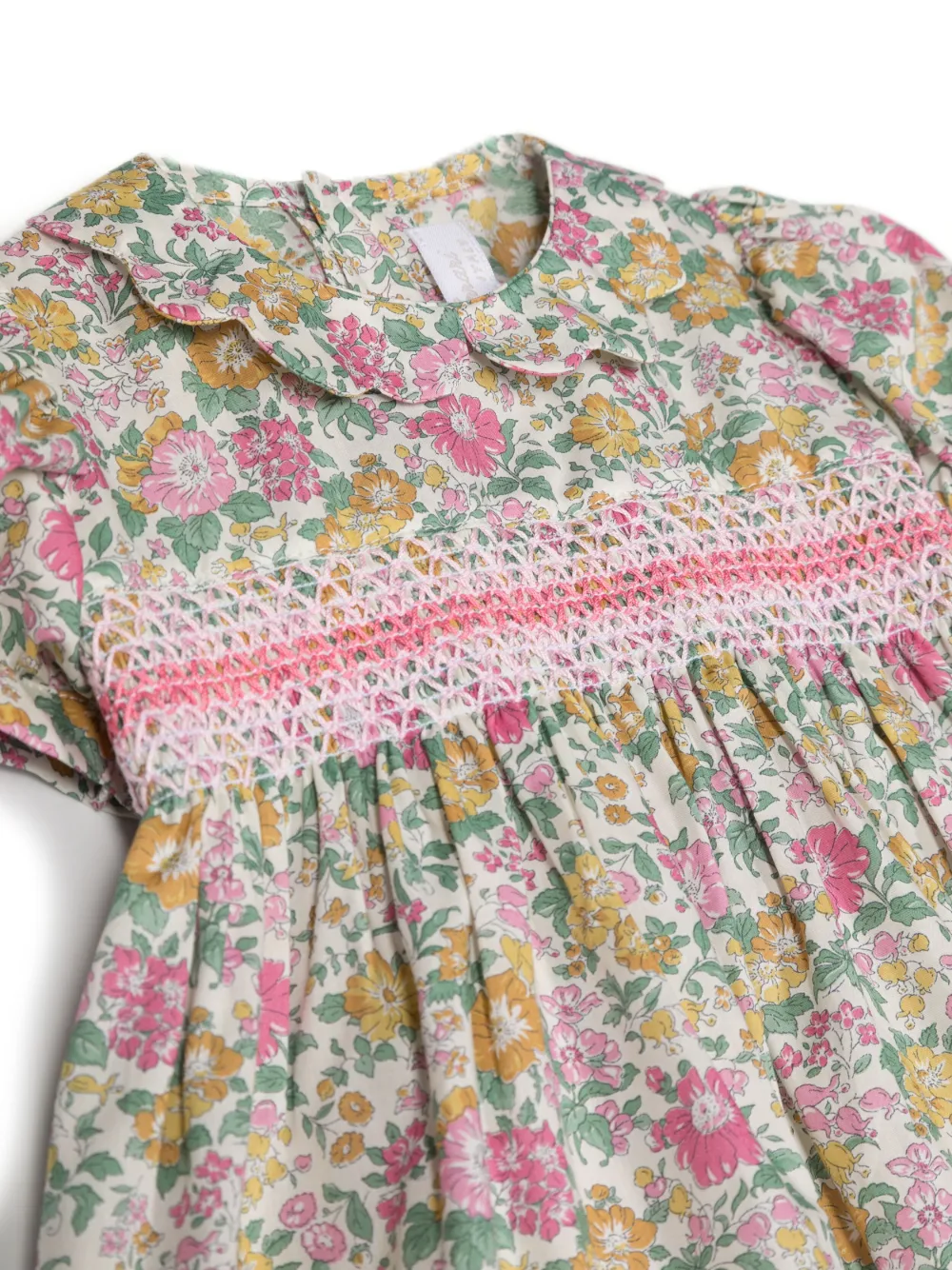 MARIELLA FERRARI SMOCKED-PANEL FLORAL DRESS