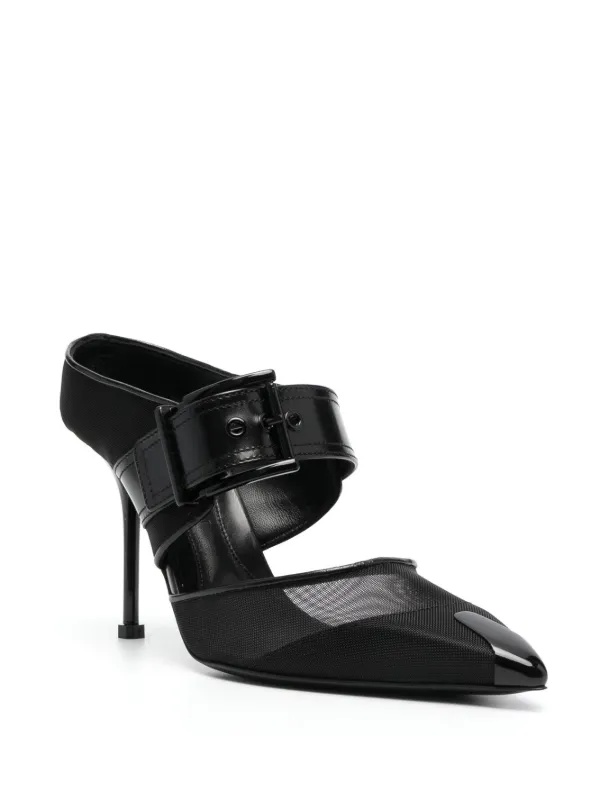 Mcqueen 'Punk’ Mules Alexander McQueen Punk 40mm Mirrored Mules | Silver