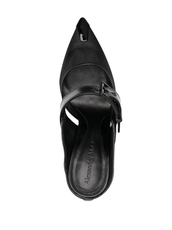 Mcqueen 'Punk’ Mules Alexander McQueen Punk Mesh pointed-toe Mules | Black | FARFETCH