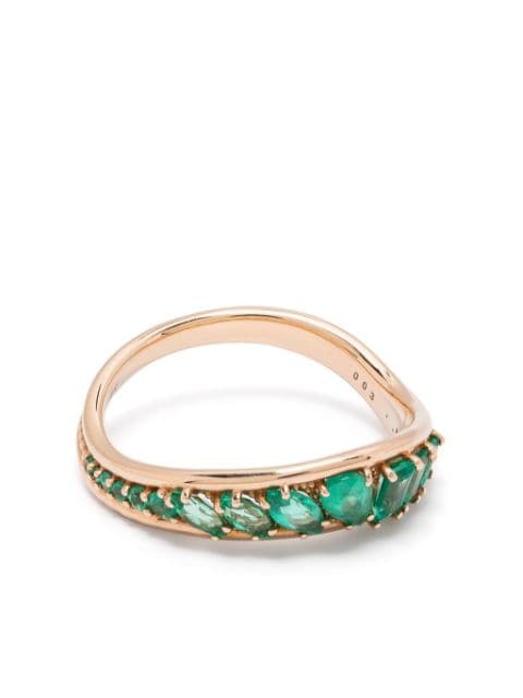 Fernando Jorge 18kt rose gold Stream Wave emerald ring