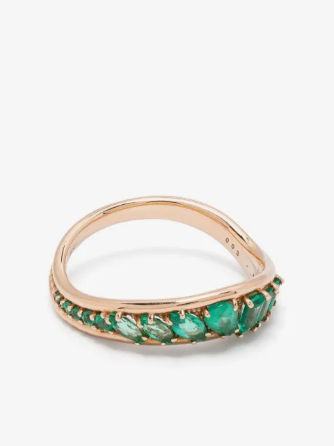 Fernando Jorge Emerald Stream Wave Ring