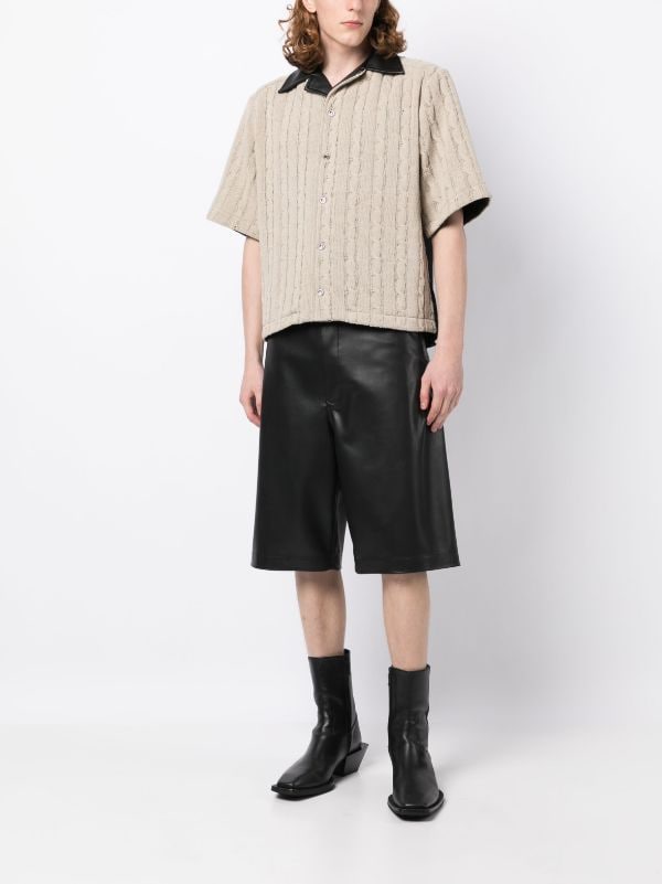 AV Vattev cable-knit short-sleeved Wool Shirt - Farfetch