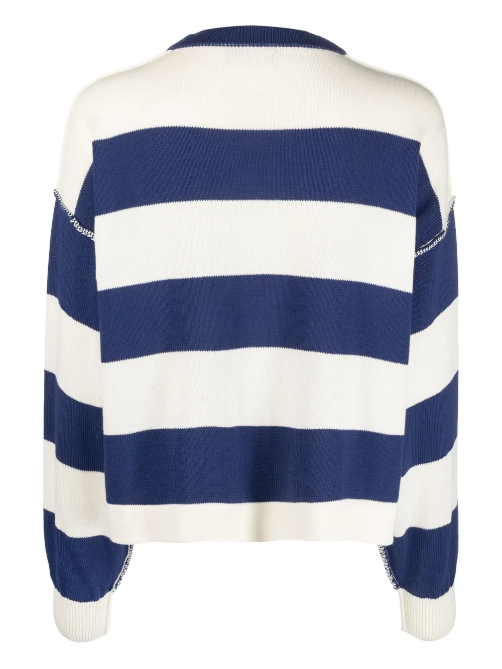 Roberto Collina stripe-pattern cotton sweatshirt - Wit