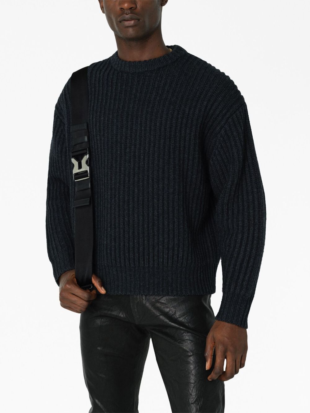 John Elliott Capri Crew Neck Jumper In Charcoal Modesens