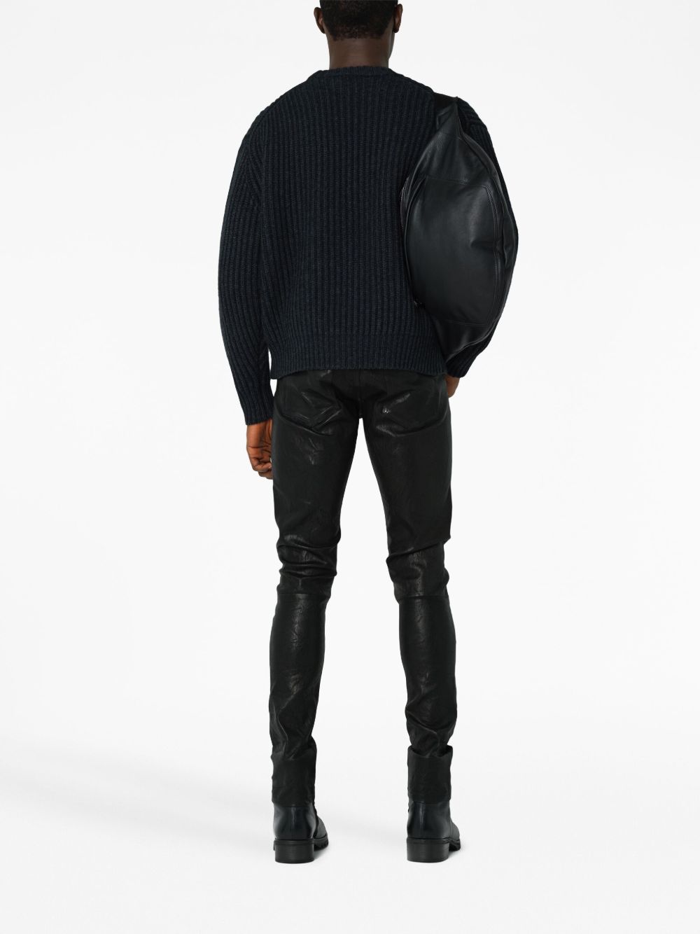 John Elliott Capri Crew Neck Jumper In Charcoal Modesens