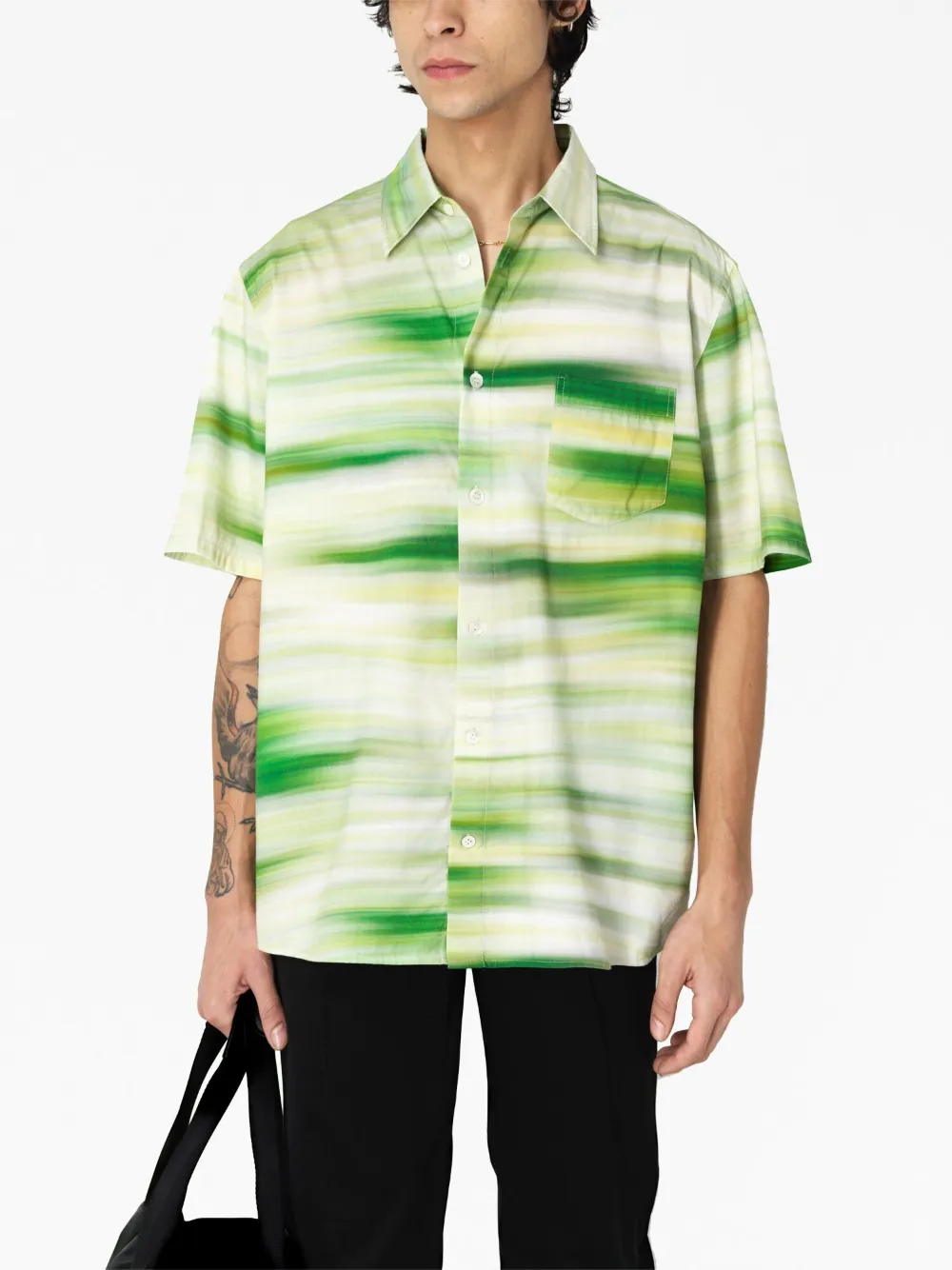 Abstract-Pattern Short-Sleeve Shirt