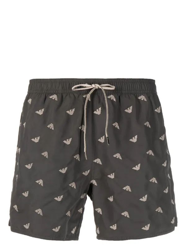 Emporio Armani logo print elastic waisted Swim Shorts Farfetch