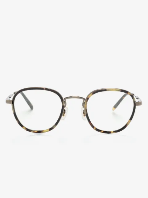 Oliver Peoples tortoiseshell-effect round-frame glasses
