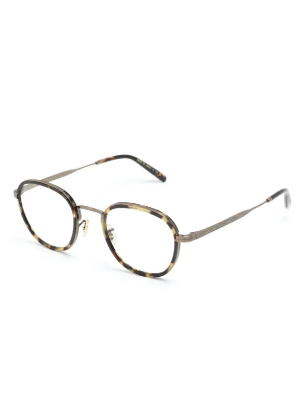 Oliver Peoples トータスシェル ラウンド眼鏡フレーム | ゴールド  