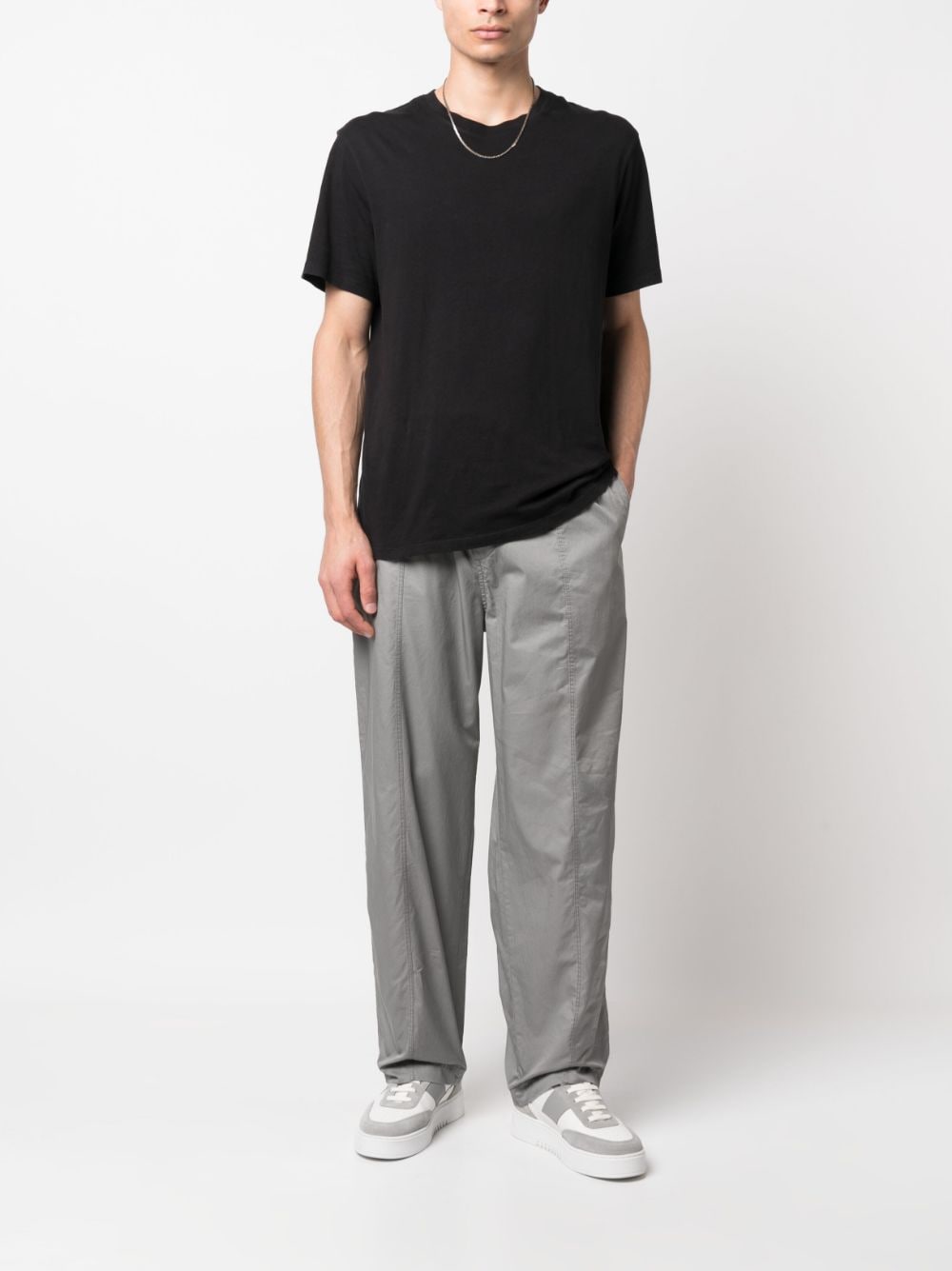 Emporio Armani panelled drawstring cotton track pants - Grijs