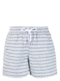 Frescobol Carioca graphic-print drawstring swim shorts - Blue