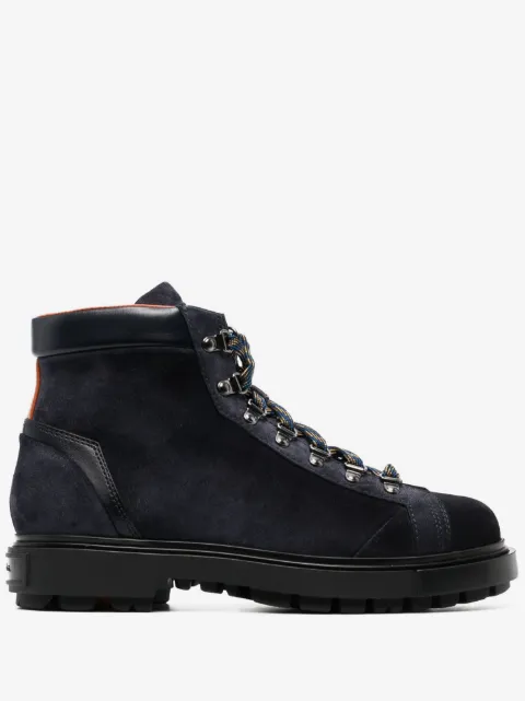 Santoni suede lace-up boots