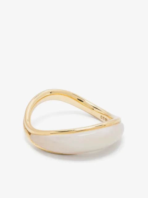 Fernando Jorge 18kt yellow gold Stream Wave mother-of-pearl ring