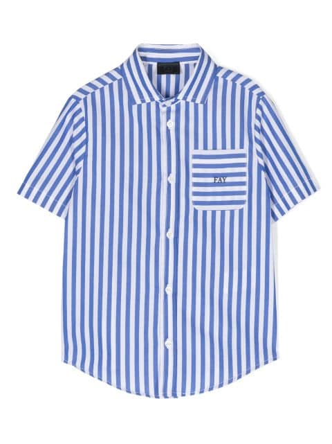 Fay Kids stripe-print short-sleeve shirt 