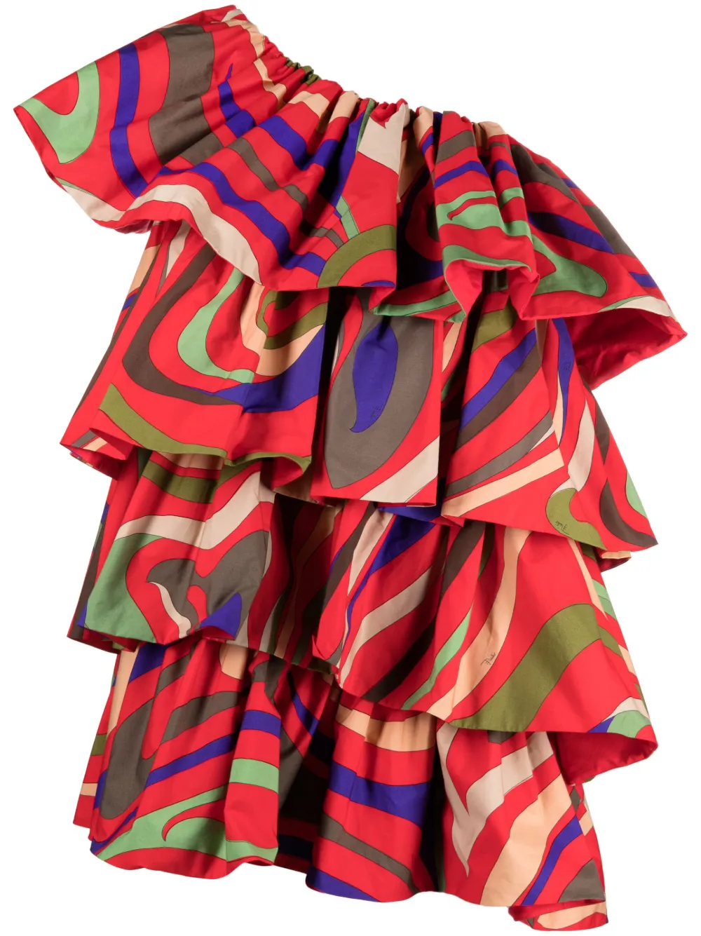 Pucci Marmo-print Silk Dress In Black