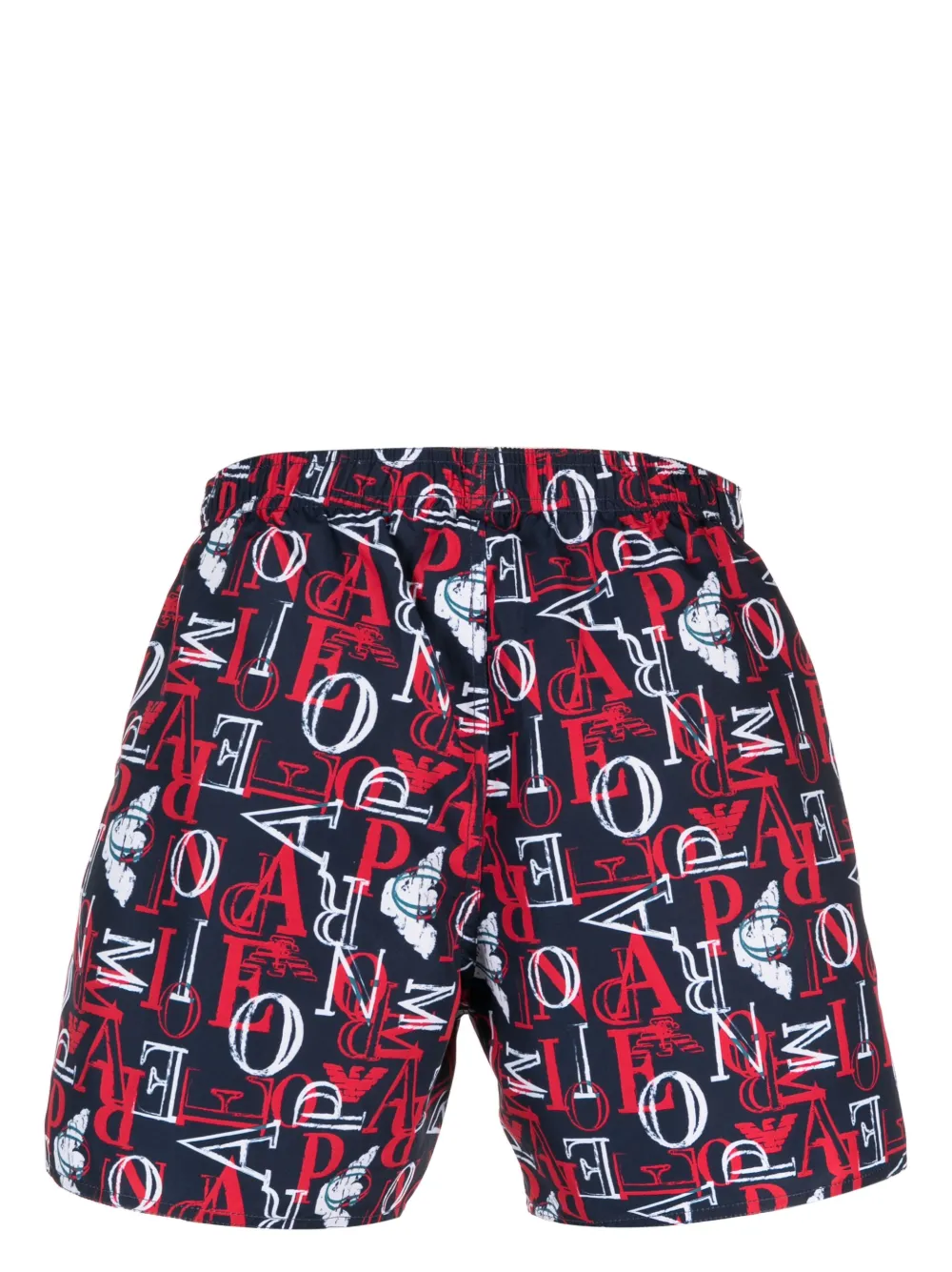 Emporio Armani Zwembroek met logoprint - Blauw