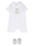 Story Loris button-up short-sleeve rompers - White