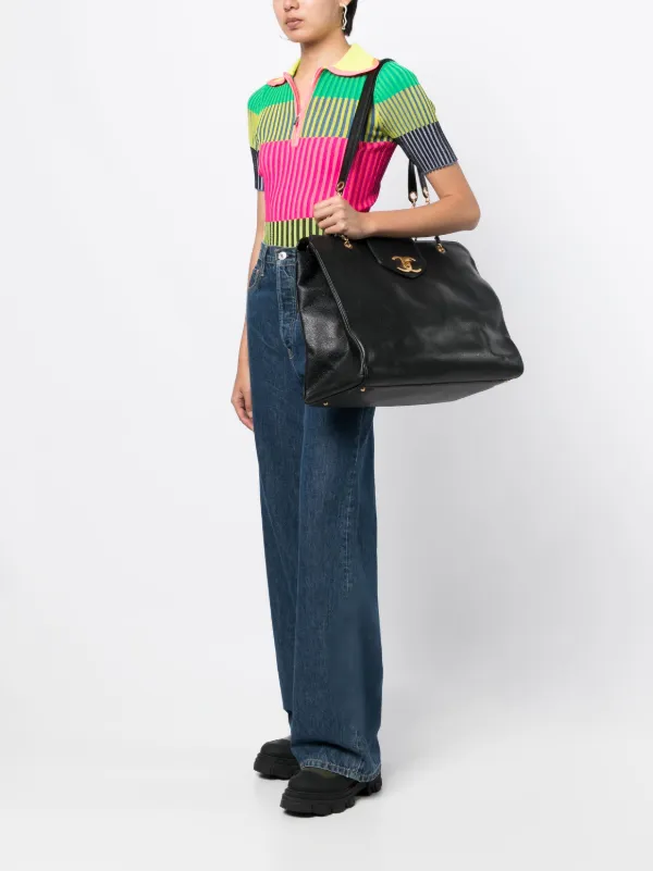 CHANEL Pre-Owned 1997 Jumbo Supermodel Shoulder Bag | Black