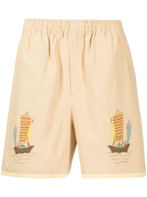 BODE illustration-print cotton deck shorts 