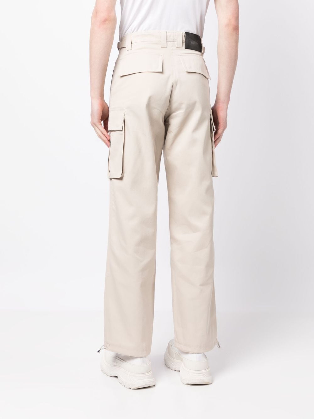 Shop Gmbh Logo-patch Chino Trousers In Neutrals
