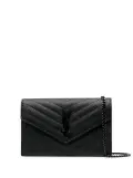 Saint Laurent Cassandre leather wallet-on-chain - Black