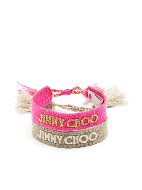 Jimmy Choo Beach embroidered-logo bracelets
