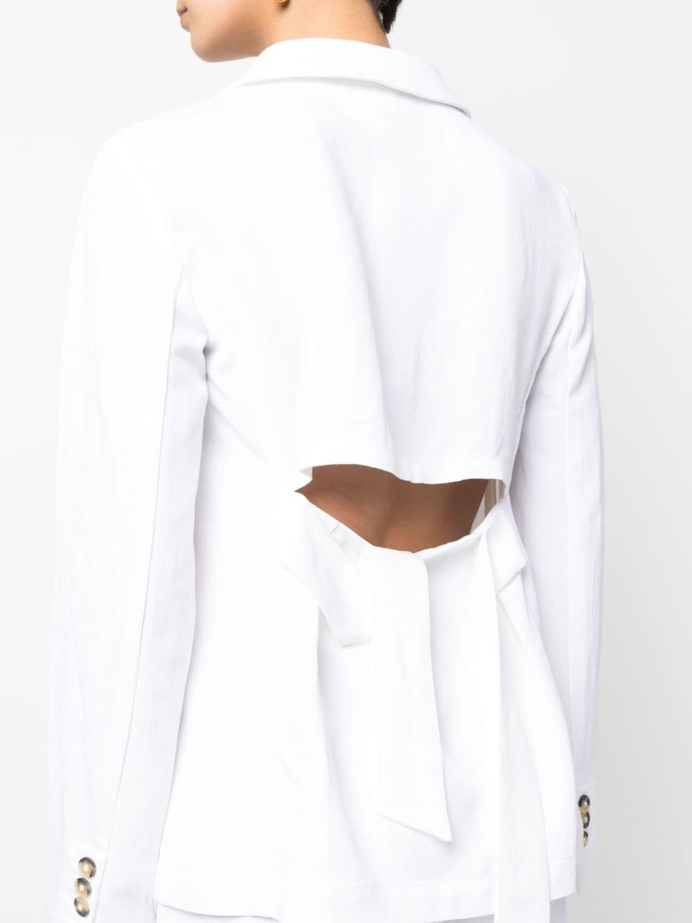 Shop Emporio Armani Cut-out Detail Blazer In White