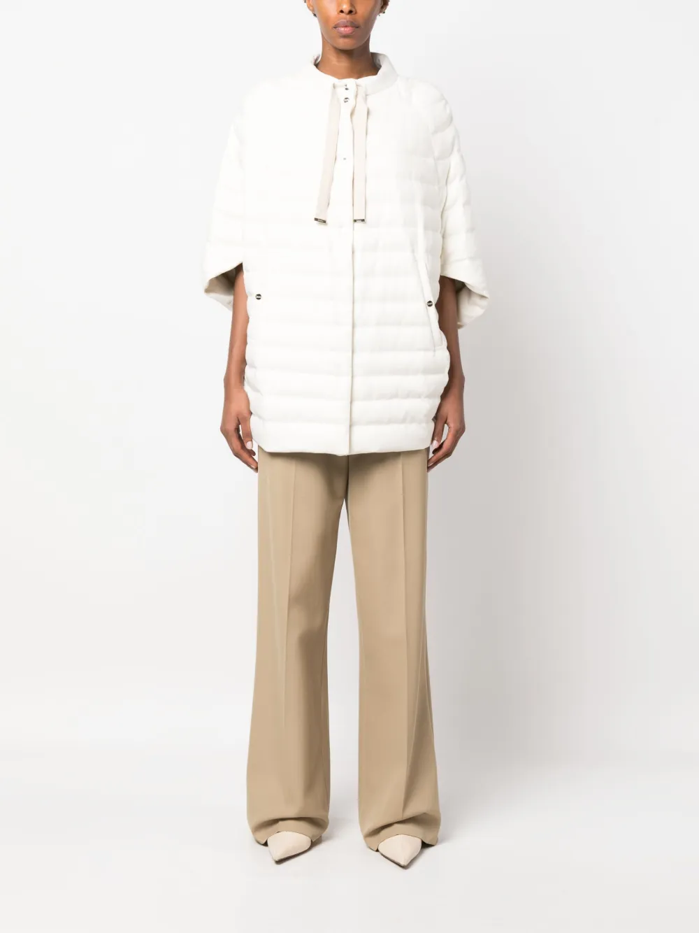 Herno bow-detail quilted jacket - Wit