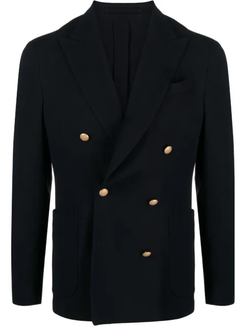 Lardini double-breasted textured blazer