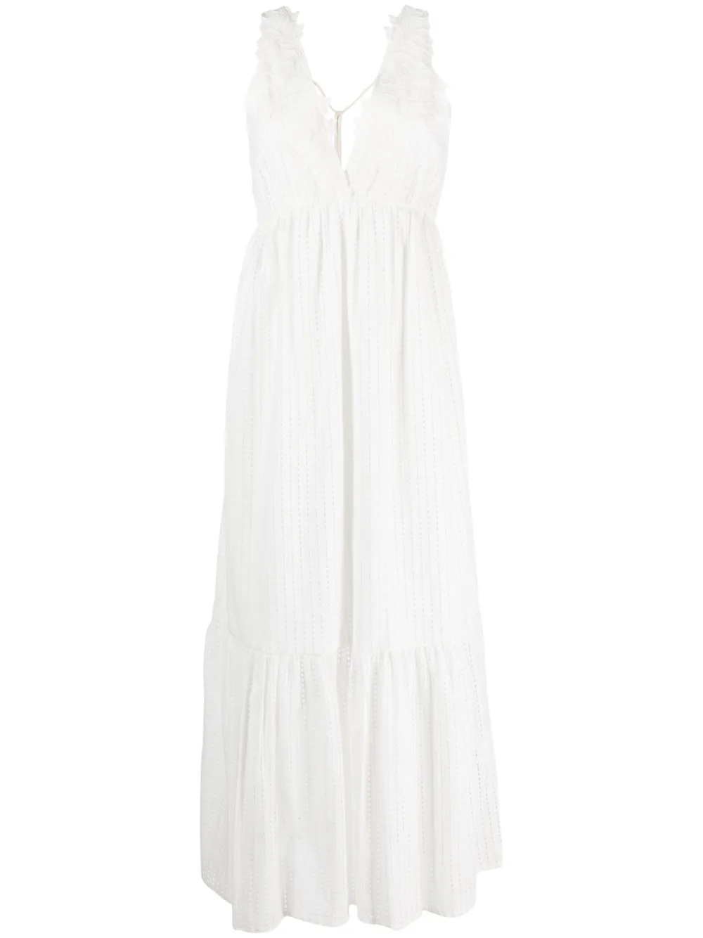 ERMANNO FIRENZE broderie-anglaise V-neck Long Dress - Farfetch