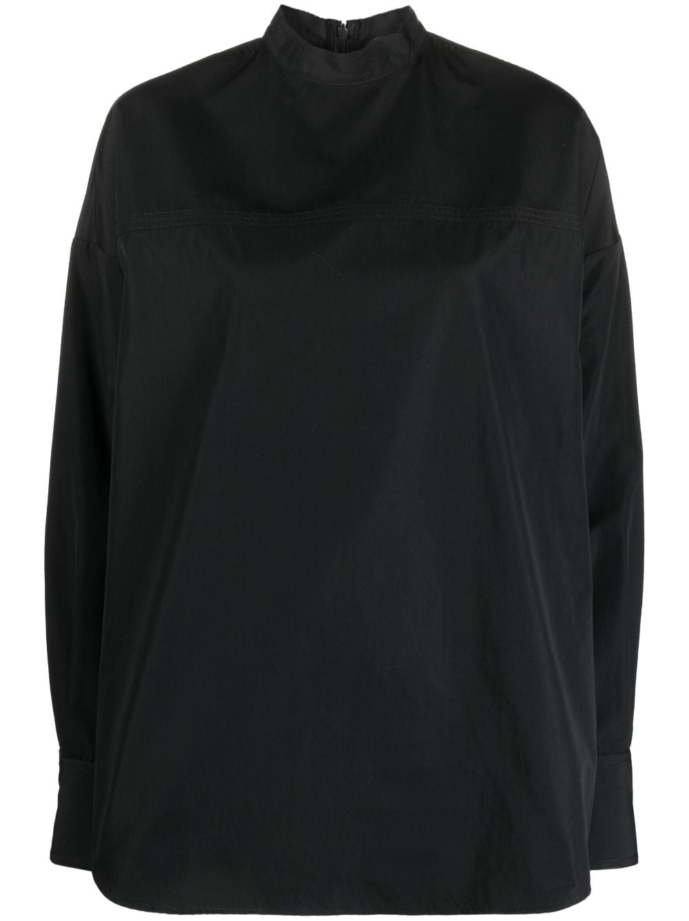 Plan C Oversized Long-sleeve Shirt In Black