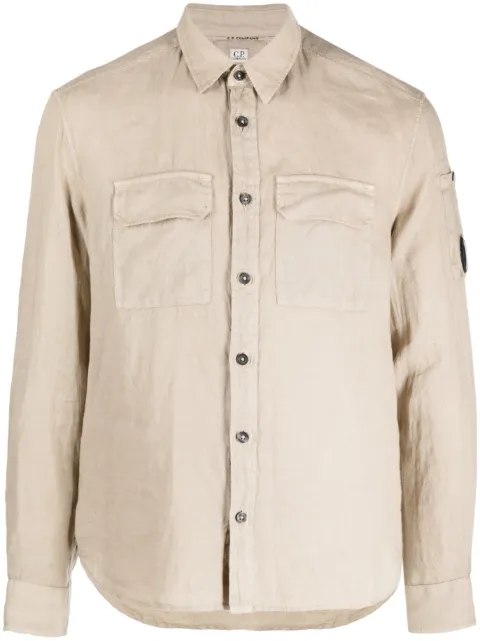 C.P. Company chemise en lin à détail verre de lunette signature