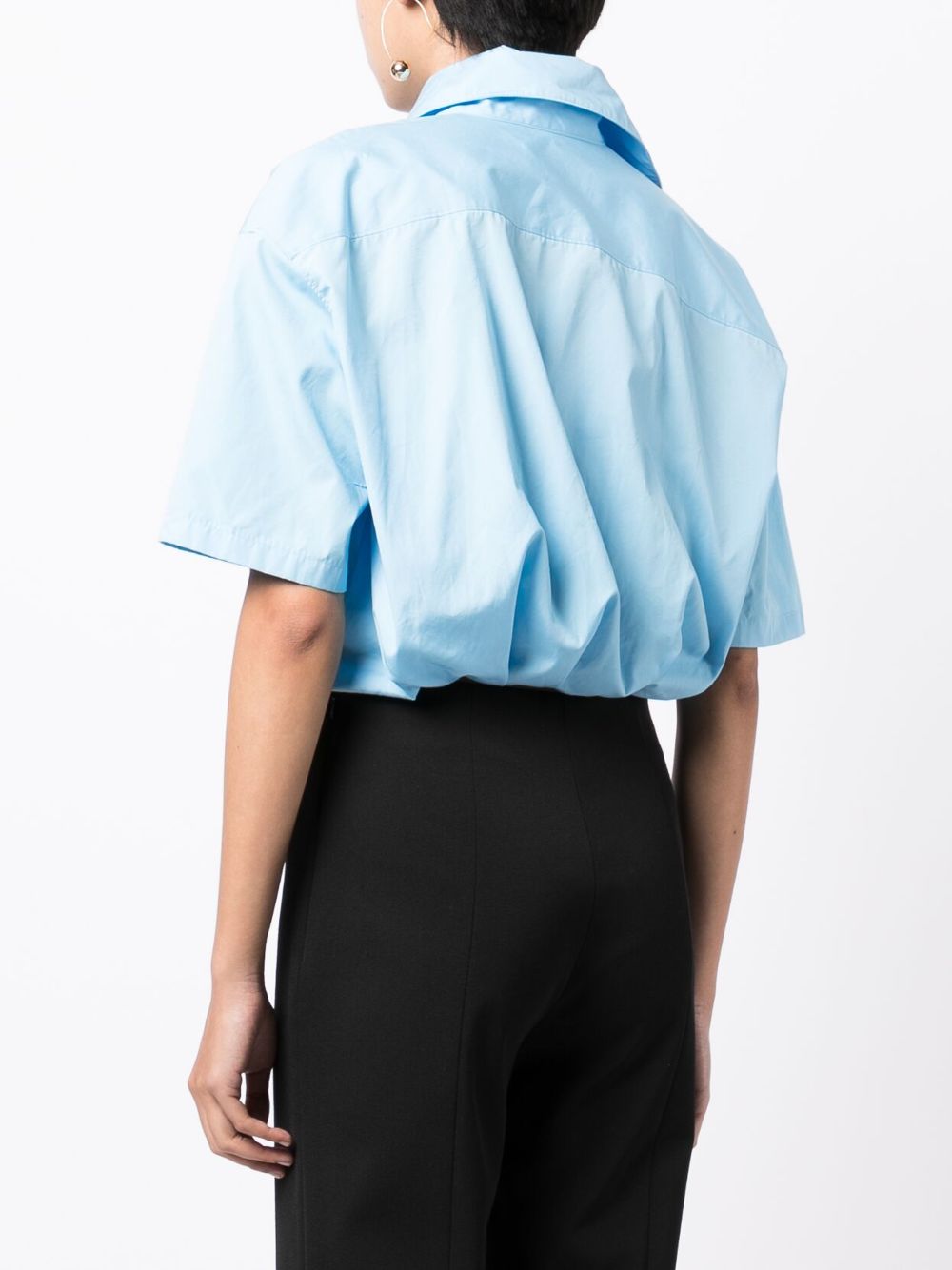 Shop Jnby Asymmetric Short-sleeve Shirt In Blau