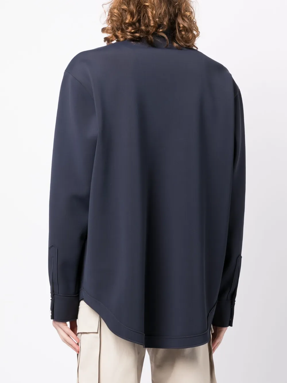 Gmbh Logo-print Recycled Nylon Shirt In Blue