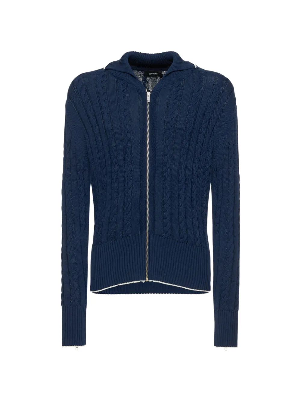 EGONlab. bunny-graphic knitted cardigan - Blau