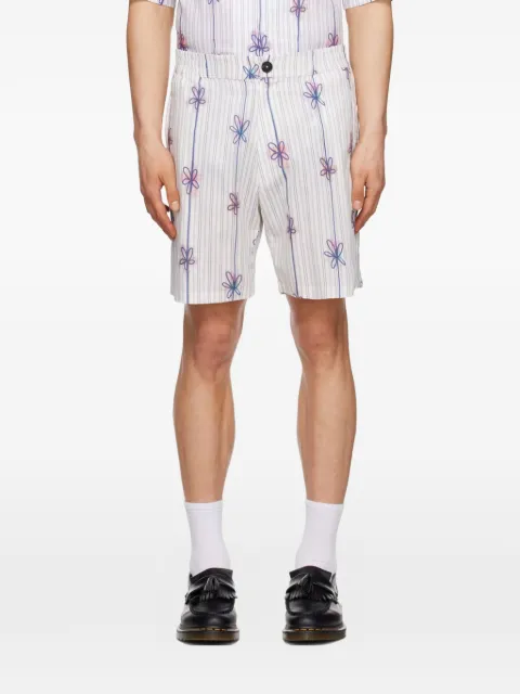 EGONlab. floral-print striped shorts