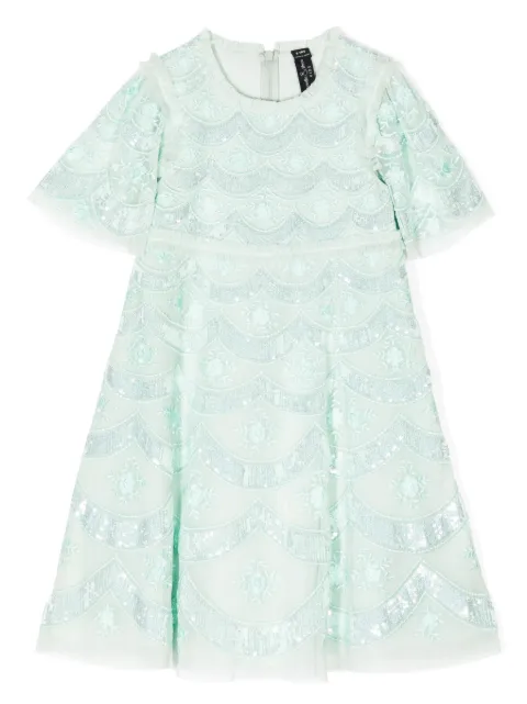 Needle & Thread Fifi floral-embroidered sequin dress