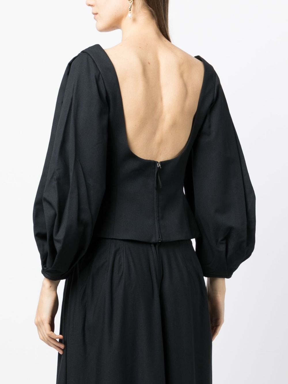 Shop Gabriela Hearst Open-back Silk Top In Black