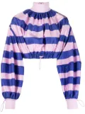 ZIMMERMANN horizontal-stripe print drawstring blouse - Pink