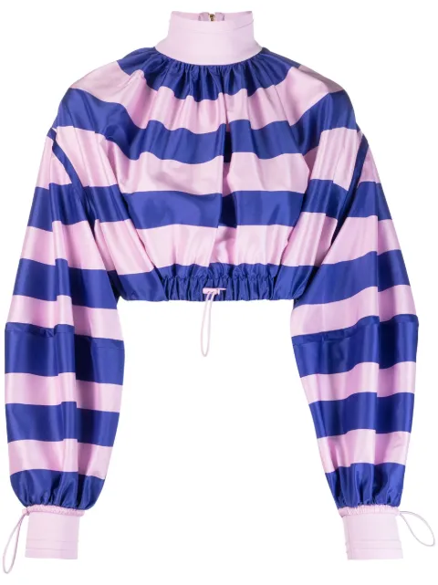 ZIMMERMANN horizontal-stripe print drawstring blouse